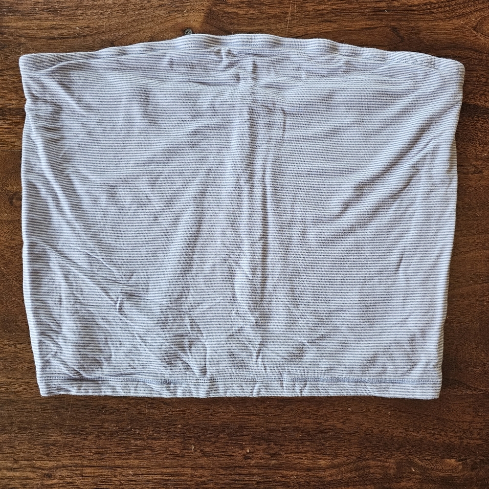 American Eagle Tube Top Blue And White Stripes Size Large